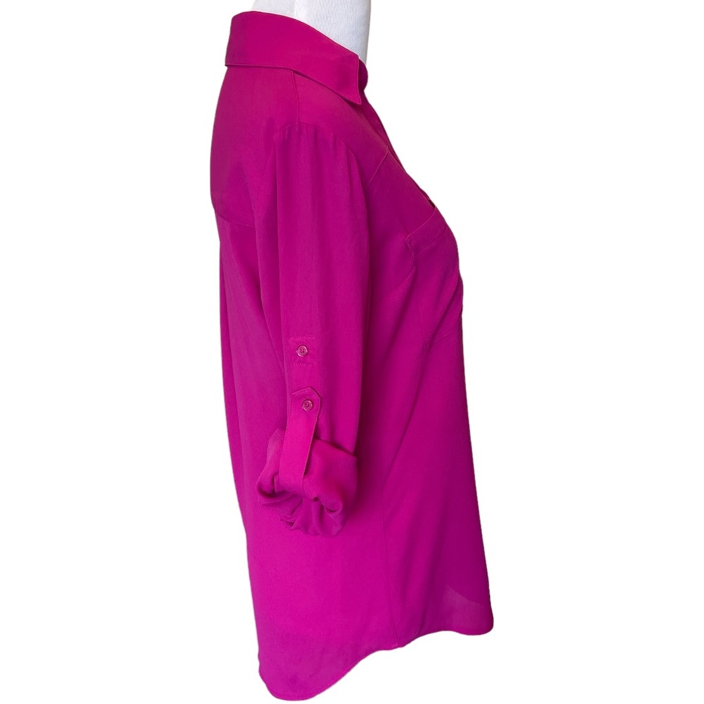 Express Button Front Fuchsia Pink Portofino Shirt… - image 4